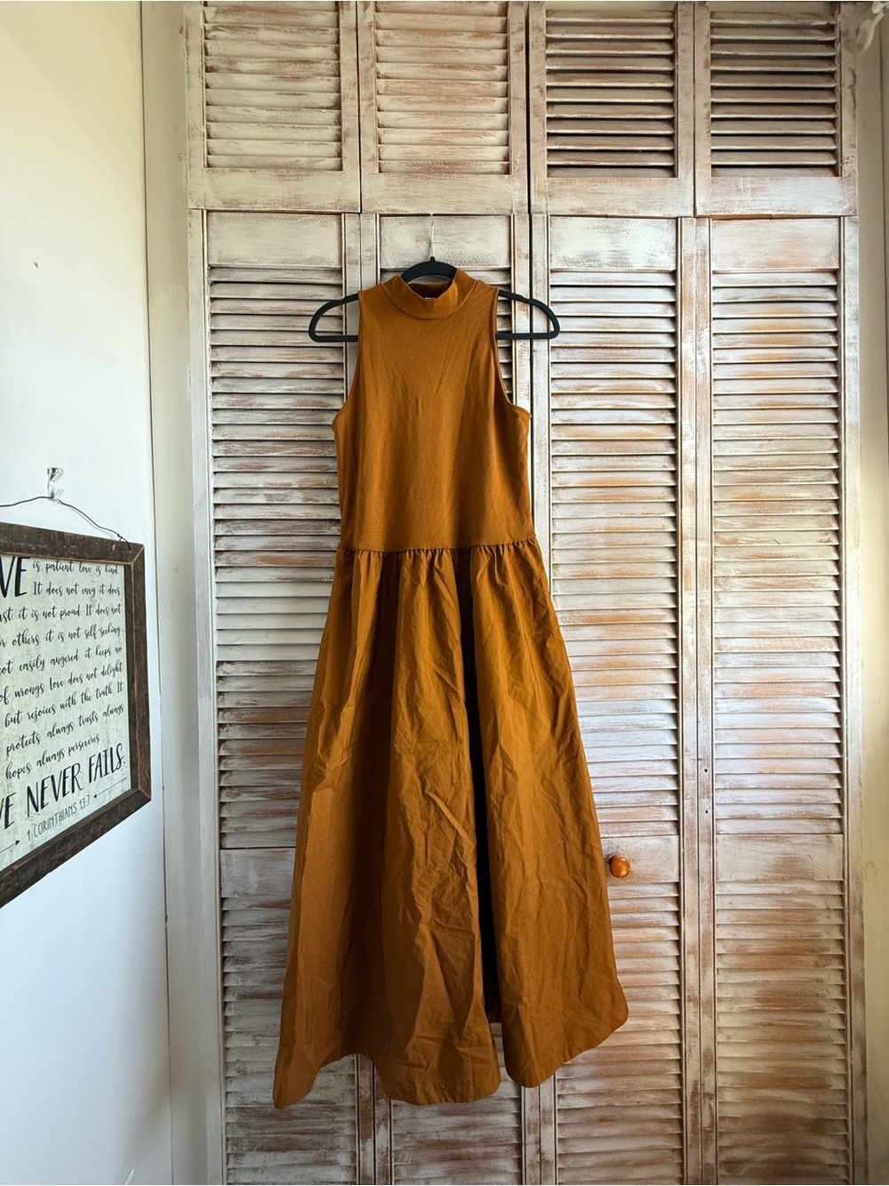a new day Sleeveless High-Neck Maxi Dress in Mustard Brown
